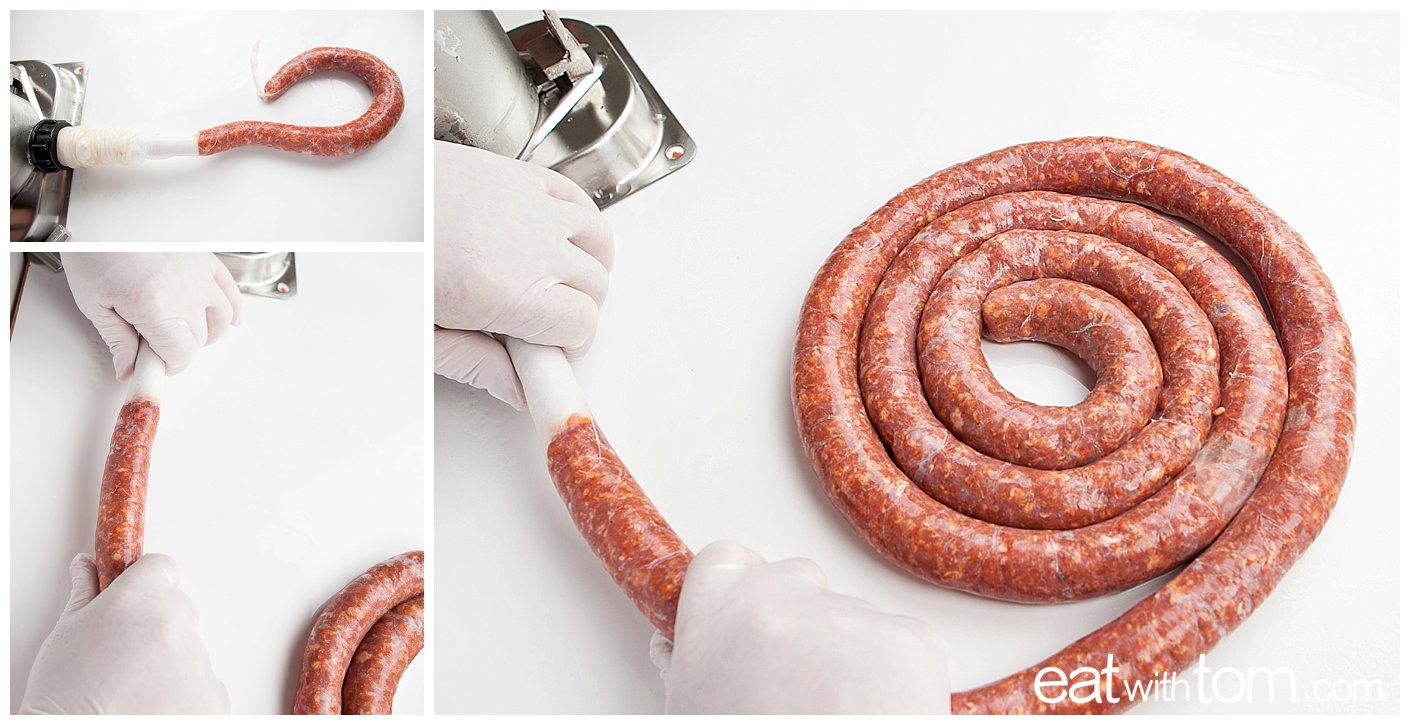 how to stuff sausage with natural casings - pork chorizo recipe homemade
