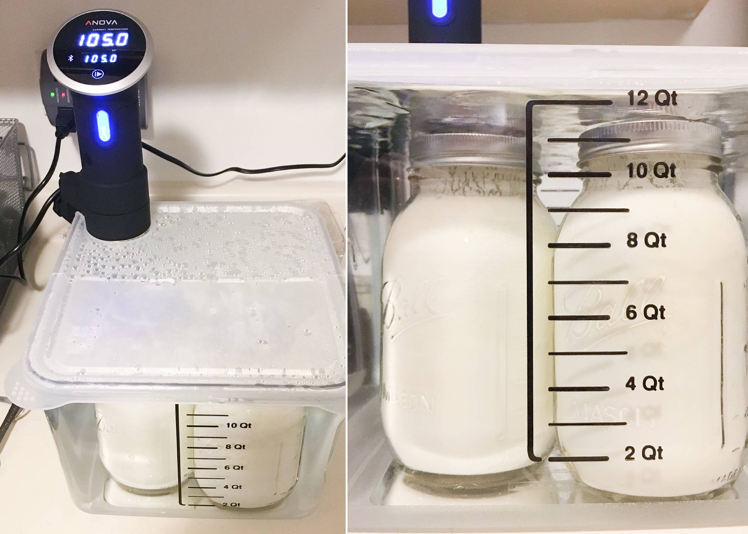 Sous Vide Yogurt Recipe for Home made Easy how to with mason jars Annova 