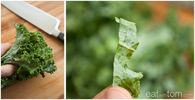 Cut the kale into small pieces before massaging