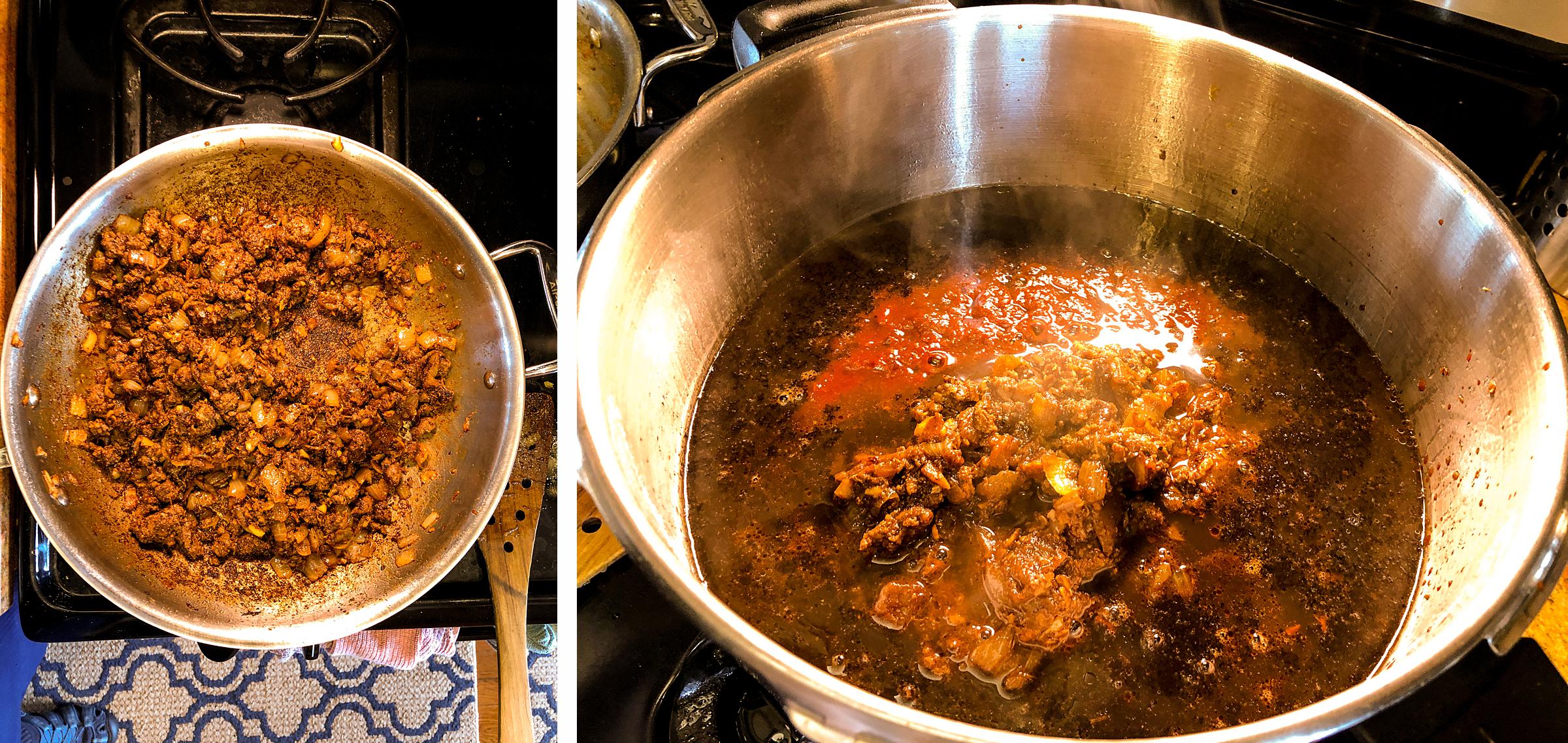 Homemade chili dried beans recipe instant pot or pressure cooker eat with tom