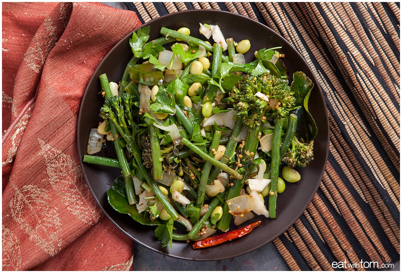 Asian green bean coconut broccolini recipe edamame eat with tom