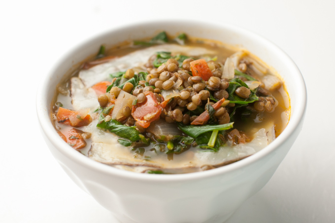 Vegetable Soup Recipe – Lentil Beans, Tomatoes and&nbsp;Spinach