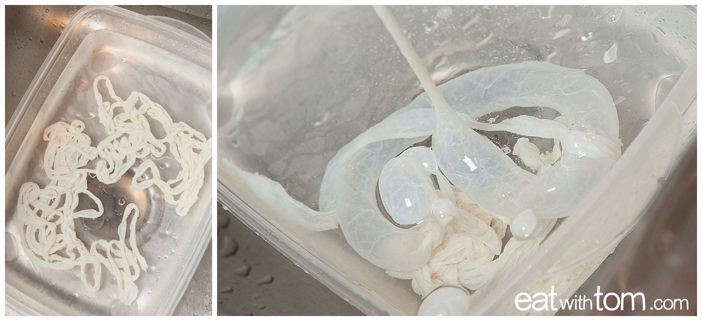 Chorizo Illustrated recipe - how to prepare pork sausage casings for chorizo recipe